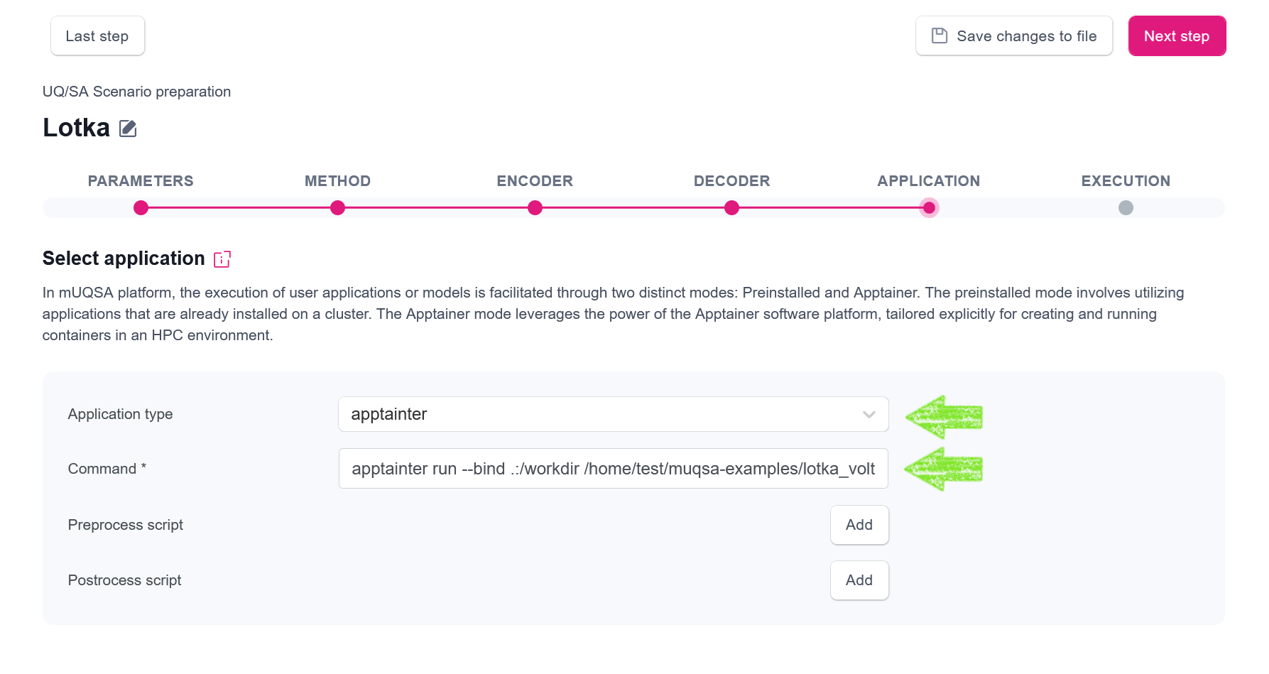 Selecting application