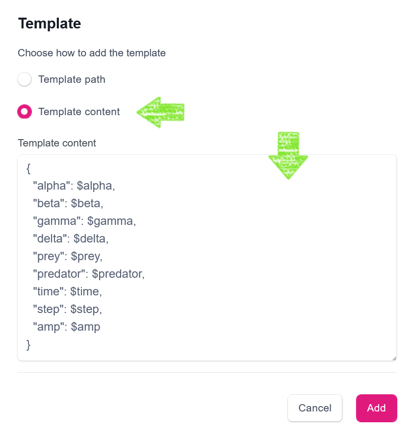 Lotka-Volterra template content for the *Generic* encoder