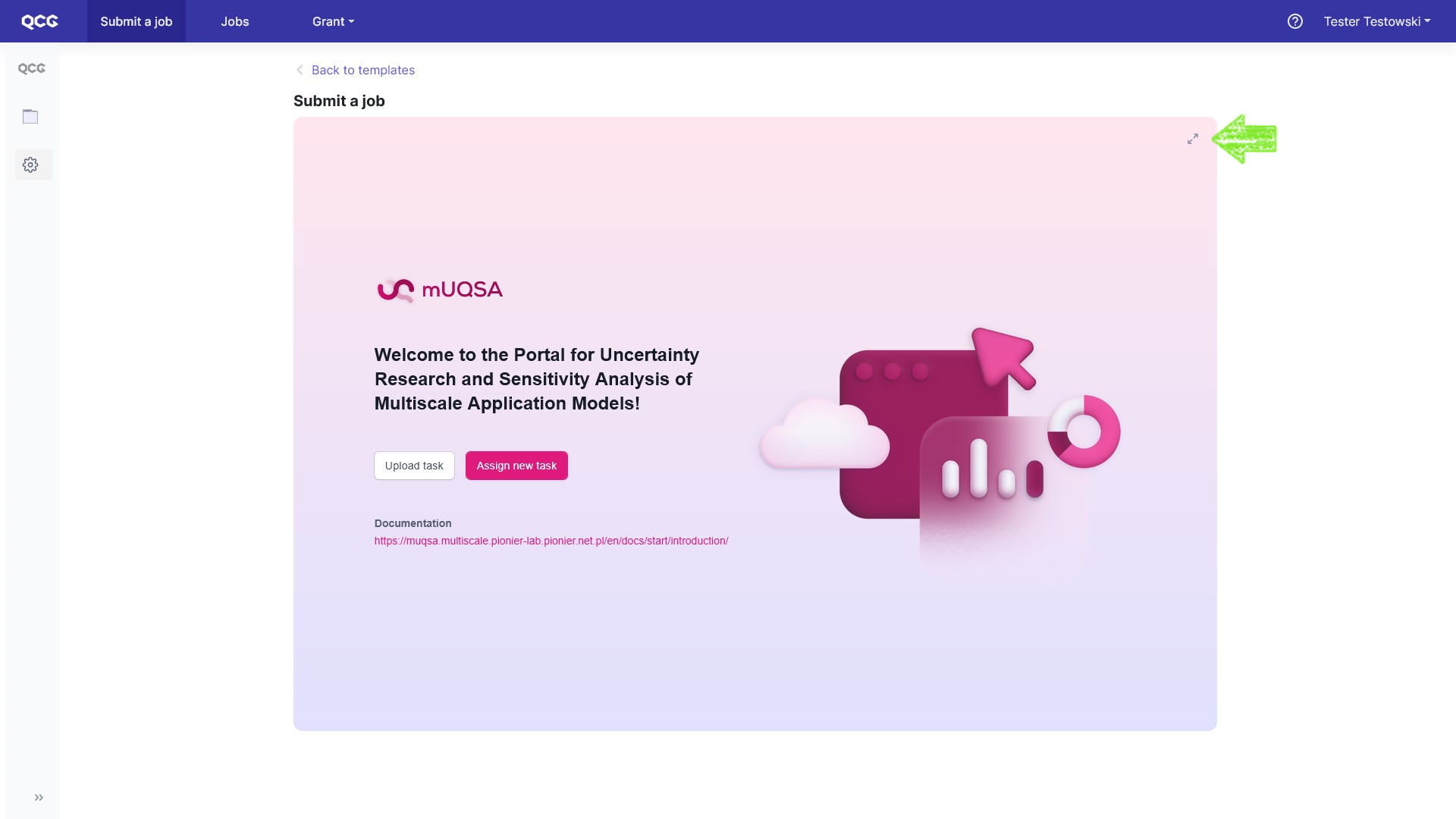 mUQSA welcome page