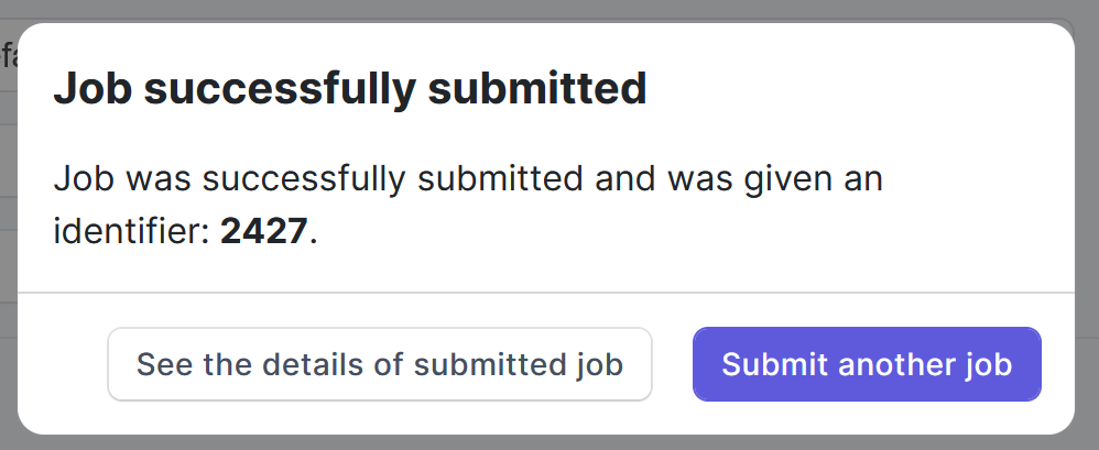 Confirmation of task submission