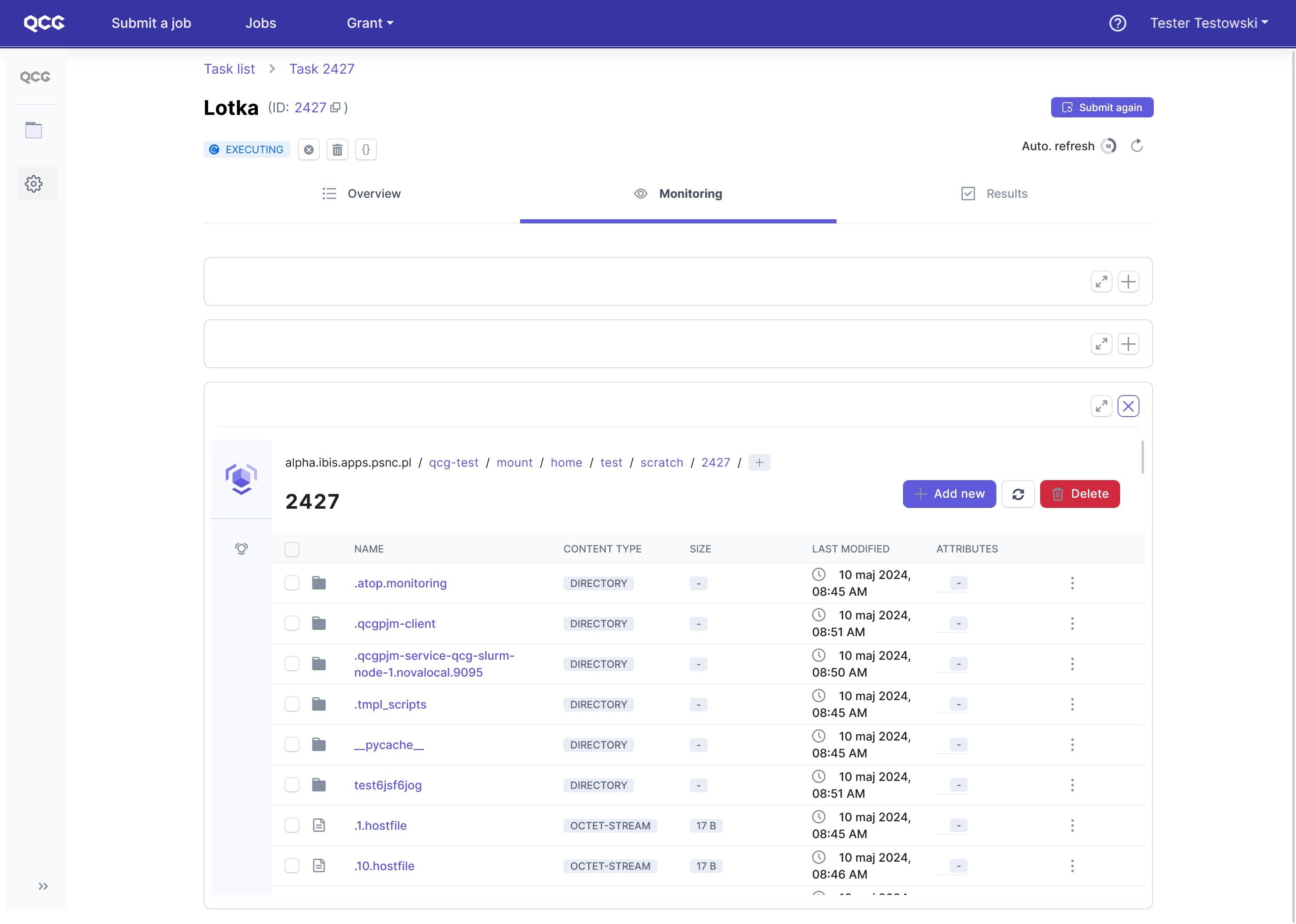 Preview of task's working-directory