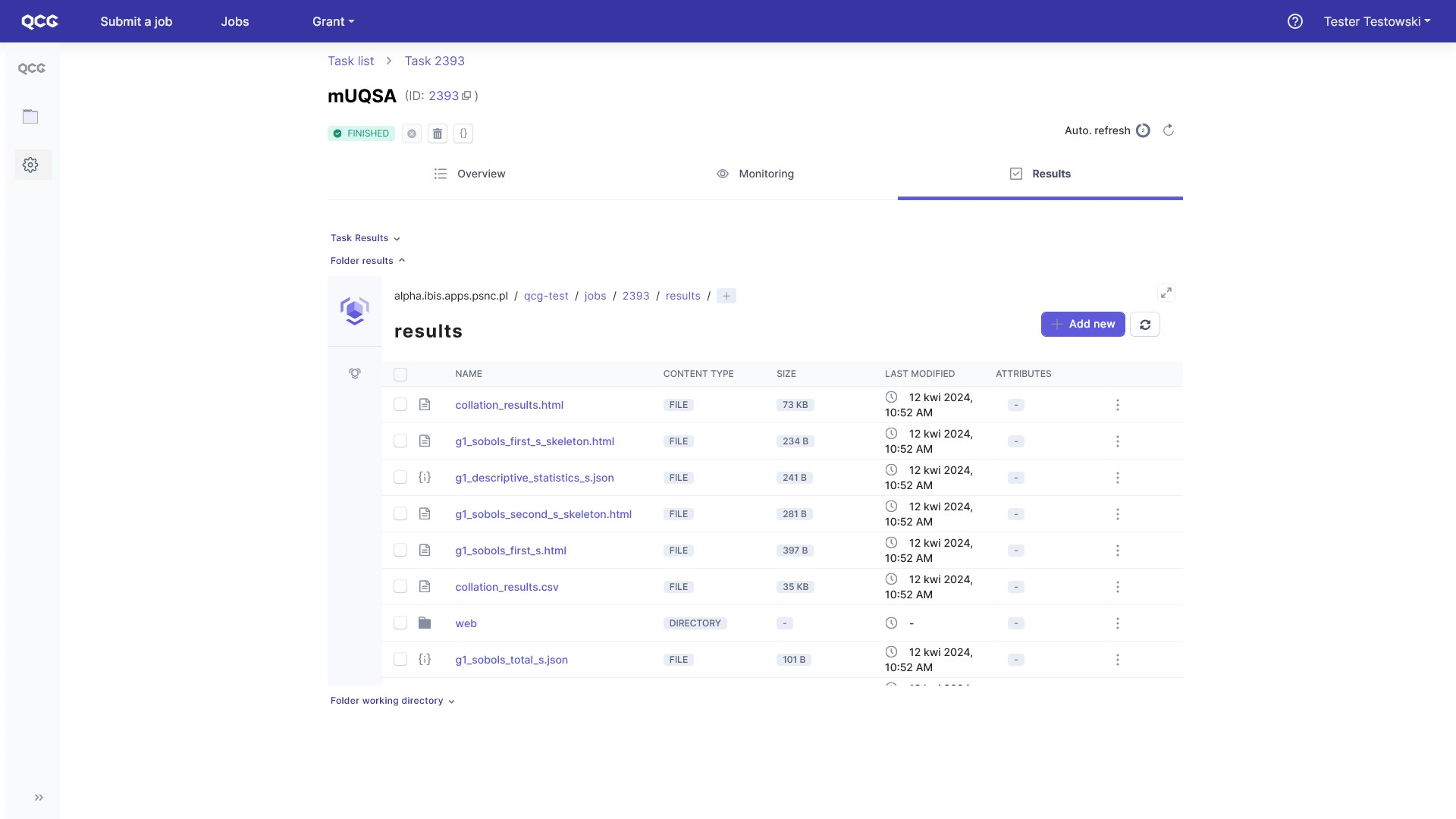 Accessing raw results data