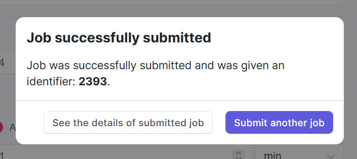 Confirmation of task submission