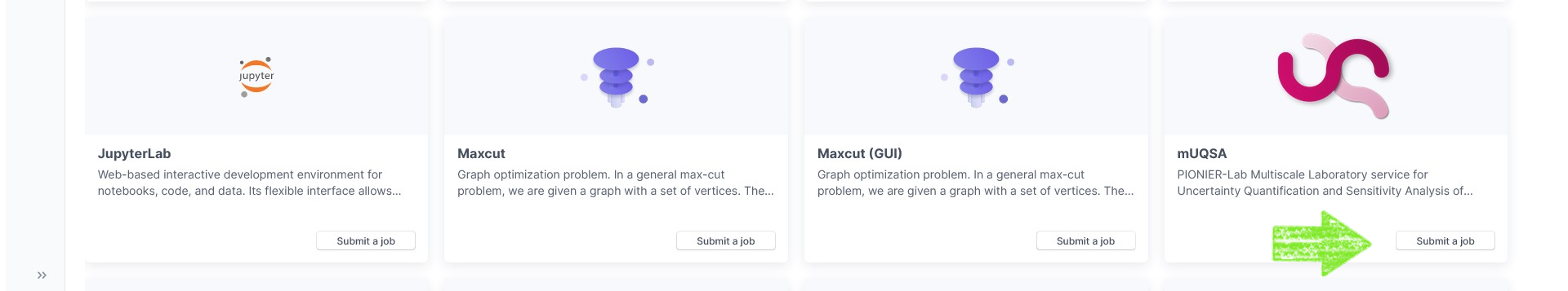 QCG templates view